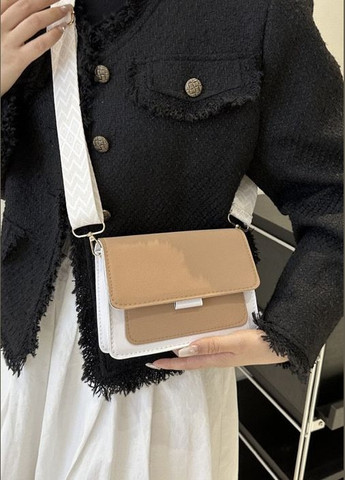 Женская сумка кросс-боди бархатная велюровая замшевая бежевая No Brand (290704814)