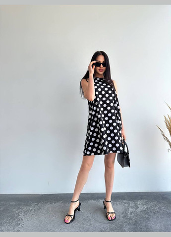 Чорна повсякденний жіноча сукня Україна в горошок