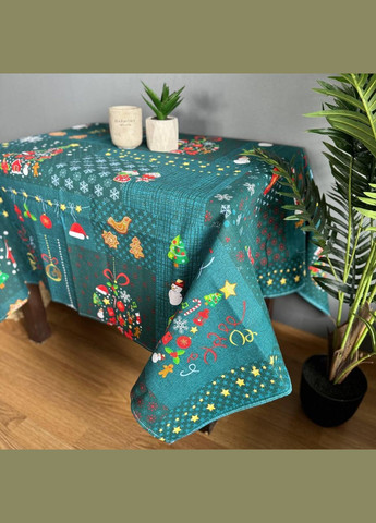 Скатерть Зеленый огонек рогожка 120 х 150 см Зеленая No Brand (302815288)