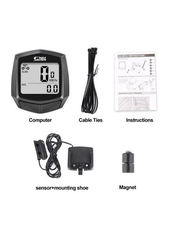 Велокомп'ютер SD-581, 15 HY-462 функцій, спідометр Sunding (366238640)