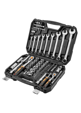 Набор инструментов, 82шт, 1/2", 1/4", CrV, кейс Neo Tools (315349631)
