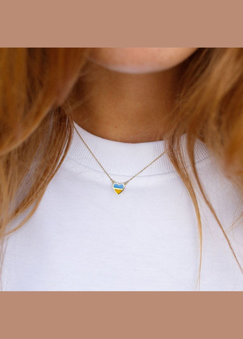 Колье С Украиной в сердце в желтом золоте (голубая и желтая эмаль) кол02263 43 43 Oniks (264644278)