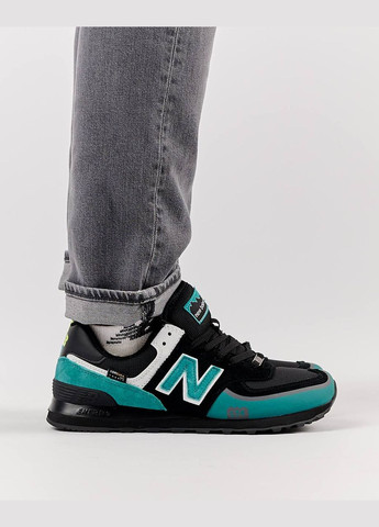 Чорні Осінні кросівки чоловічі, вьетнам New Balance 574 TP2 Black Turquoise