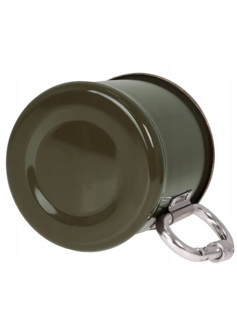 Кружка военная стальная с карабином Olive (146082020,5) Mil-Tec (315878095)