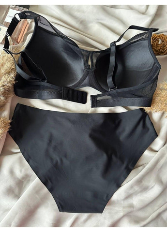 Чорний комплект бюстгальтер + трусики сліпи 1997d чорний Weiyesi