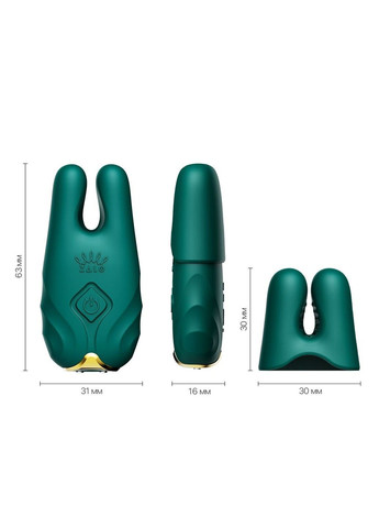 Смартвибратор для груди - Nave Turquoise Green, пульт ДУ, работа через приложение Zalo (315498226)