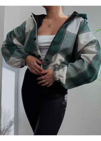 🧥 Бомбер з подвійним капюшоном | Кашемір клітка | Розмірна сітка в описі DK/DL Мода без кордонів на гудзиках (360861355)