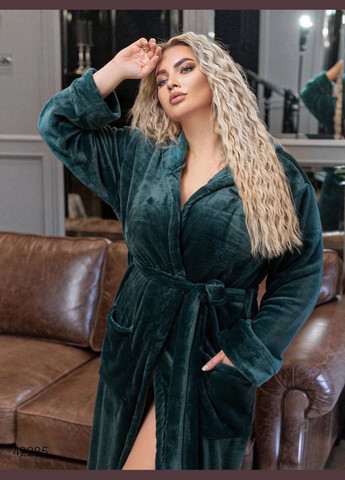 Махровый женский халат с капюшоном Liton (302905846)
