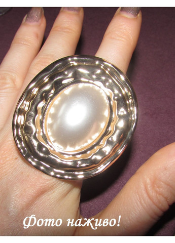 Комплект масивний браслет та каблучка з білими вставками, 1647 No Brand (366891501)