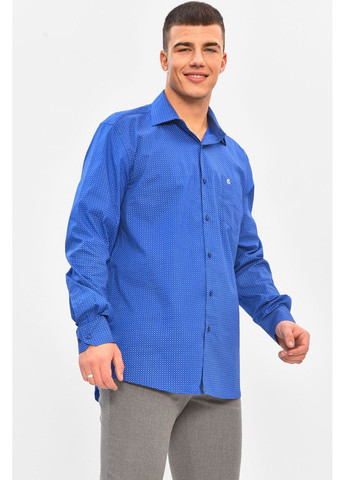 Темно-синяя классическая рубашка однотонная Let's Shop