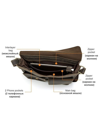 Чоловіча сумка через плече Vintage із натуральної шкіри з потертостями коричнева (sku_14697) No Brand (328922122)