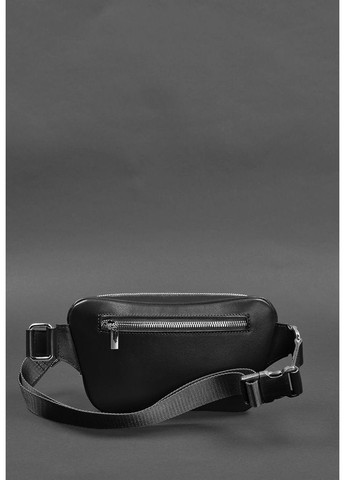 Кожаная поясная сумка-бананка Трапеция черная BlankNote (348359346)