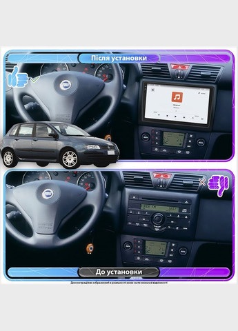 Штатная магнитола для Fiat Stilo 2001-2007 экран 9" 4/64 QLED CarPlay 4G Wi-Fi GPS 360 Prime 2шт Lesko (336200598)