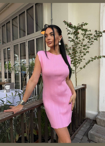 Розовое праздничный, кэжуал, вечернее элегантное мини платье Vakko однотонное