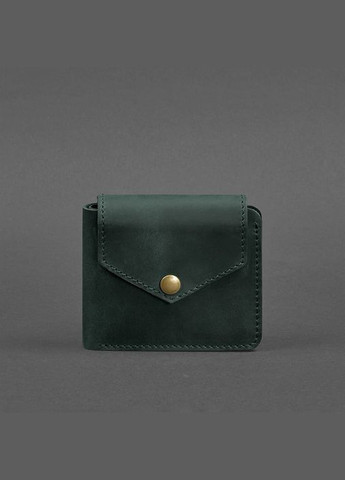 Шкіряне портмоне 4.2 на кнопці зелене Crazy Horse (A-026180) BlankNote (328444722)