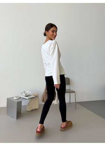 Білий демісезонний жіночий світшот з завʼязками — натуральна турецька двонитка, оверсайз фасон (заміри в описі) GD/GL Модний простір