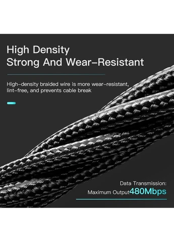 Кабель Rousseau USB - USB Type-C (M/M), 1 м Black (EXCT-LS01) Essager (394063133)