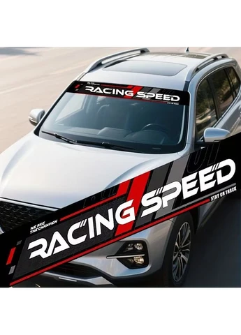 Наклейка на лобовое стекло 3D TUNING STUDIO Racing speed 1350х200х0.15мм No Brand (375040120)