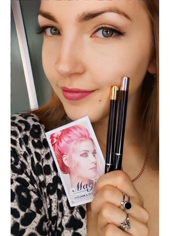 Нарощування багаторазовмими віями вдома + маркер підводка для надягання Чорна Magnetic Lashes (366668463)