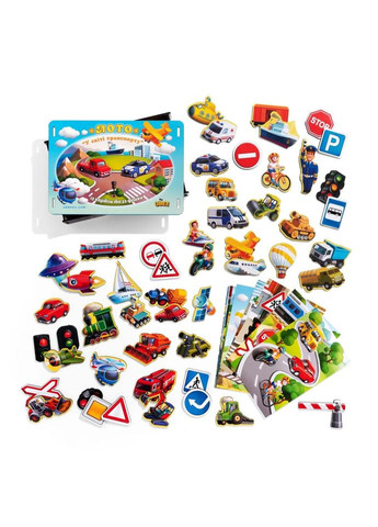 Настольная развивающая игра "Лото: транспорт" (ПСФ082) PSF082, 52 фигурные фишки Ubumblebees (302384533)