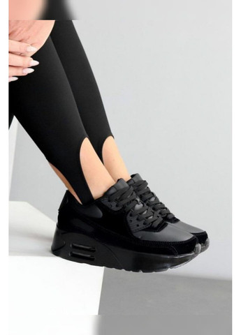 Жіночі чорні кросівки літні з екозамші та екошкіри на потовщеній підошві Viki Кросівки чорні літо (349821249)