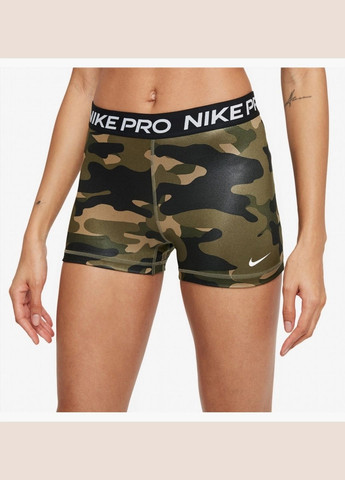 Шорты женские Pro Dri-Fit 3Inch Short Camo/Green DJ6440-222 Nike (326783985)