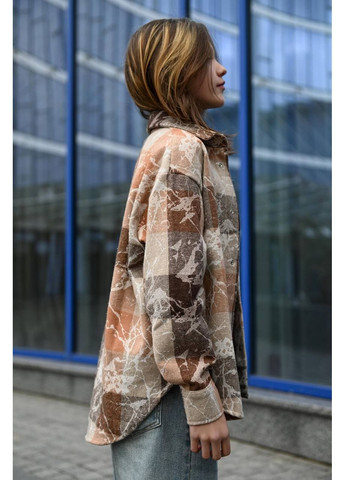 Коричневая повседневный рубашка в клетку GD/GL Модний простір