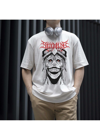 Біла футболка з принтом solo leveling - statue of god No Brand