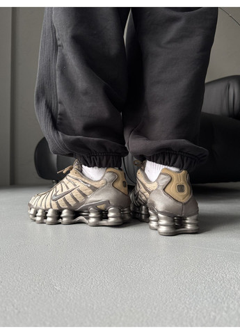 Коричневі Осінні кросівки чоловічі та жіночі nike air max shox tl brown| найк еир макс шокс коричневі No Brand