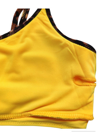 Желтый летний купальник топ, раздельный FUBA