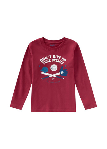 Бордовая всесезон пижама 390204_2201-2 с фланелевыми штанами don`t give up your dreams бордово-темно-синяя лонгслив + брюки Lupilu