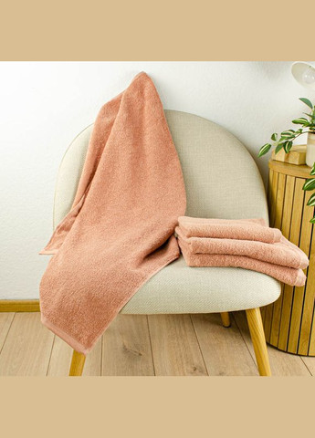 Набор махровых полотенец 3шт 50х90см, 50х90см, 70х140см 400г/м2 (Темно-Бежевый) GM Textile темно-бежевый