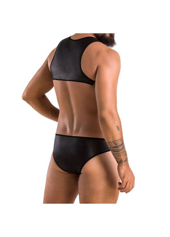 Мужское кожаное боди 056 ADAM XXL/XXXL Black, заклепки Passion (369951297)