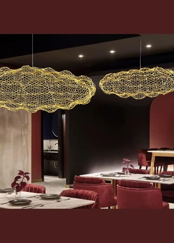 Декоративна люстра-хмаринка LED CLOUD у золотому корпусі 120х65 см LineF (400167950)