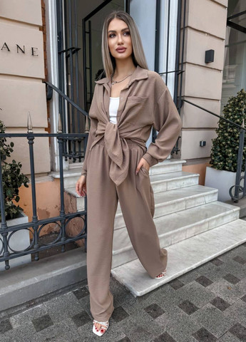 Базовый повседневный свободный костюм двойка: рубашка + штаны Tik-Tak (325401613)