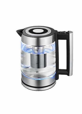 Электрочайник SK-09062 стеклянный/металлический дисковый чайник с подсветкой 1.8л 1800Вт Черный/Сталь Sokany (325683746)