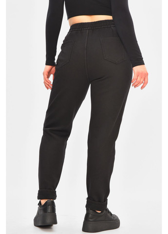 Штаны женские однотонные на флисе черного цвета Let's Shop (368540548)