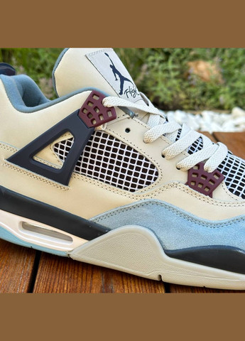 Серо-синие демисезонные кроссовки мужские nike air jordan military blue No Brand Retro 4