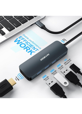 Мультифункциональный адаптер (USB-C - 3xUSB/USB-C/HDMI) комбинированный Amazon (343274310)