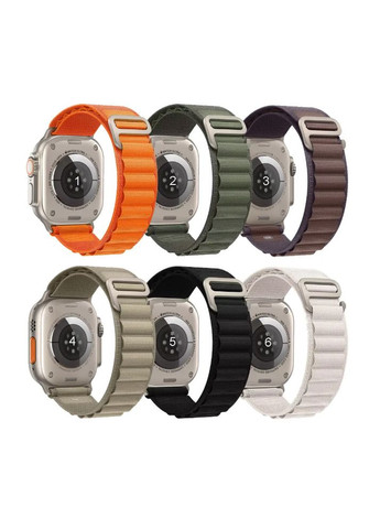 Нейлоновый ремешок Alpine Loop для смарт часов 38/40/41/42 мм Green Black for Apple Watch No Brand (369163772)