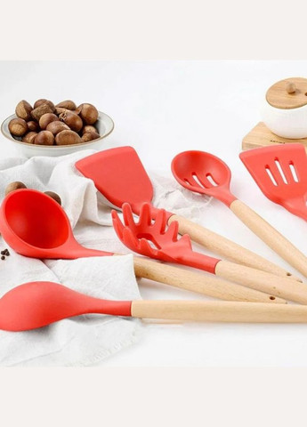 Набор кухонных предметов Kitchen Dining 12 предметов 0350 Красный A-Plus (323483159)