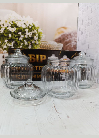 Набір банок для сипучих продуктів 6042 скляні 3 шт. 660 мл Прозорий (6042) S&T (328317357)