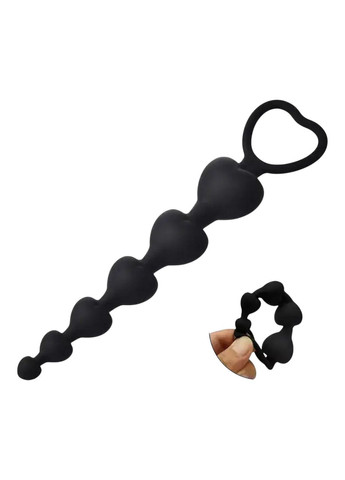 Анальні кульки різного розміру від 1 до 3 см Силіконові анальні намиста Black Anal Ball, чорного кольору No Brand (337168688)