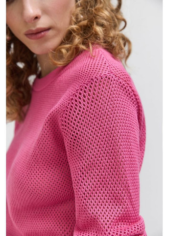 Рожевий джемпер ажур 2544 сталевий Triko Bakh
