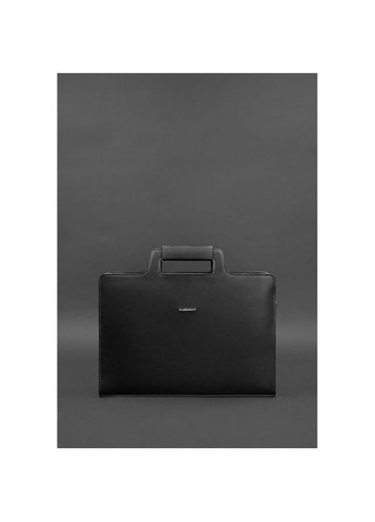 Шкіряна сумка через плече жіноча для ноутбука та документів Краст Чорний BlankNote (302008953)