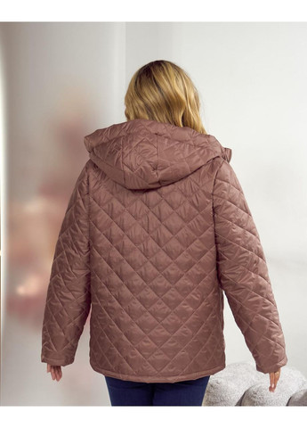 Светло-коричневая демисезонная куртка плащевая ткань канада на подкладке, на молнии с капюшоном и карманами Україна