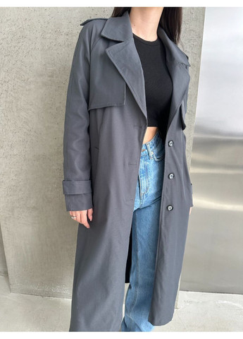 Стильный женский тренч из хлопка на подкладке — базовая модель для современных образов (замеры в описании) DK/DL Мода без кордонів на пуговицах демисезон (366346546)