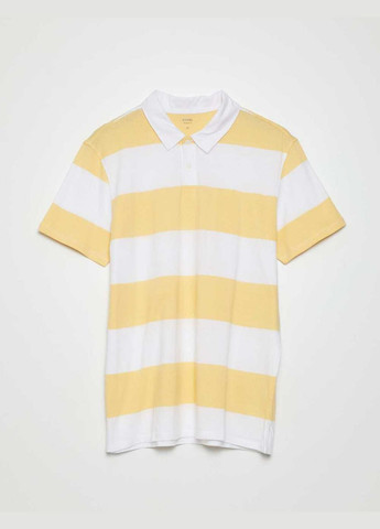 Белая футболка-поло лето,белый-желтый, для мужчин Kiabi