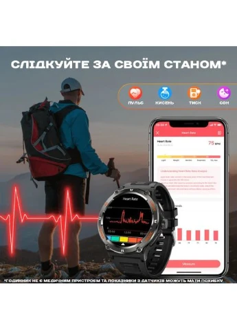 Смарт-годинник Smart Advanture Steel Black OLED 360x360 мм Полікарбонат Чорний No Brand (401961880)