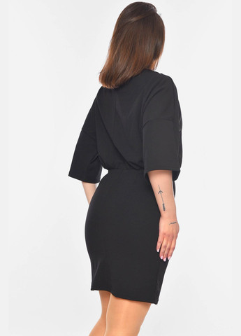 Чорна вечірня сукня жіноча чорного кольору силуетна Let's Shop однотонна